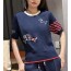 톰브라운 멀티 헥터 라운드 니트 반팔