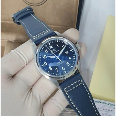 IWC 파일럿 워치 마크20 스틸 블루다이얼 블루가죽스트랩