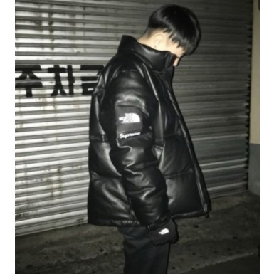 노스페이스 X 슈프림 레더 눕시 패딩