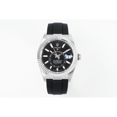 롤렉스 스카이드웰러 42mm 스틸 블랙다이얼 블랙러버스트랩 (Tungsten heavy version) (해외배송)